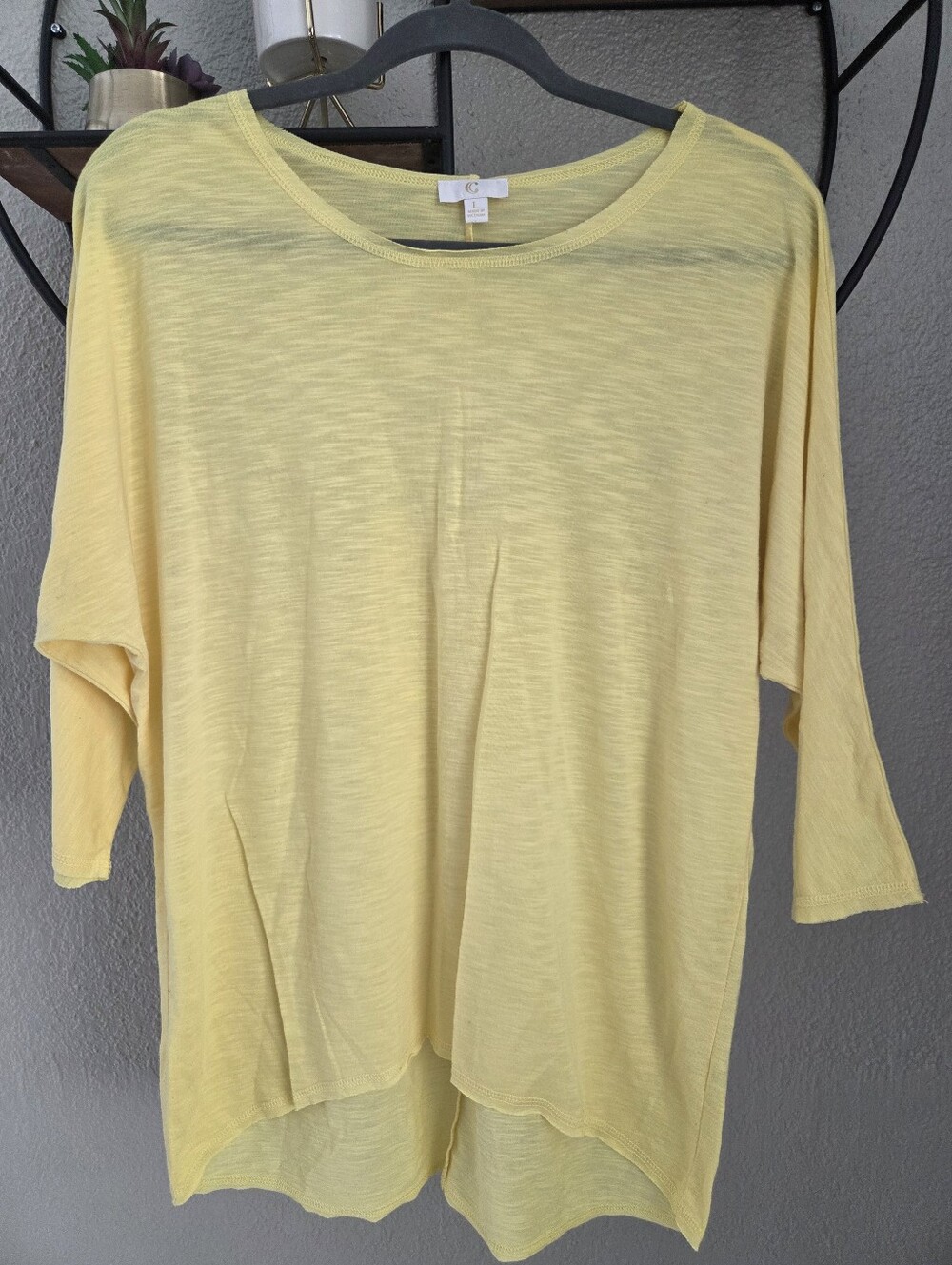 Lightweight Yellow Women's Slub Knit Tunic Top